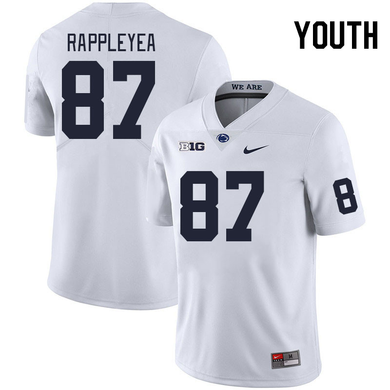 Youth #87 Andrew Rappleyea Penn State Nittany Lions College Football Jerseys Stitched Sale-White - Click Image to Close